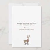 Waterverf Snowy Winter Scene Forest Deer Feestdagenkaart (Achterkant)