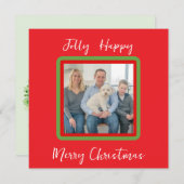 Waterverf Snowy Winter Trees Jolly FOTOKAART Feestdagenkaart (Voorkant / Achterkant)