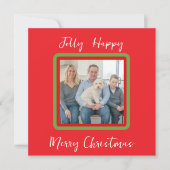 Waterverf Snowy Winter Trees Jolly FOTOKAART Feestdagenkaart (Voorkant)