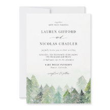 Waterverf Snowy Woodland Winter Wedding