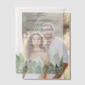 Waterverf Snowy Woodland Winter Wedding Vellum Uitnodigingen (Offset (Koppel))