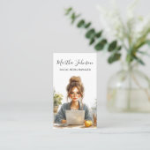 Waterverf Social Media Manager Blogger Influencer Visitekaartje (Staand voorkant)