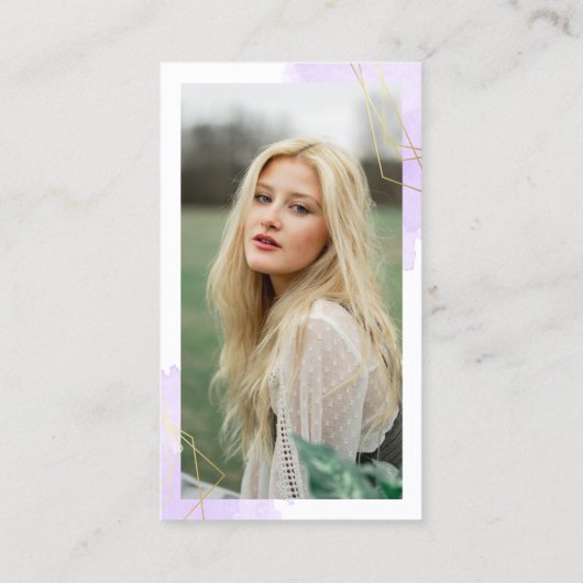 Waterverf sociale media met lavender visitekaartje (Achterkant)