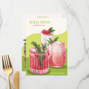Waterverf Soda Drink Menu
