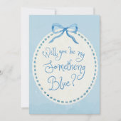 Waterverf "Something Blue Crew" Coquette Voorstel Kaart (Voorkant)