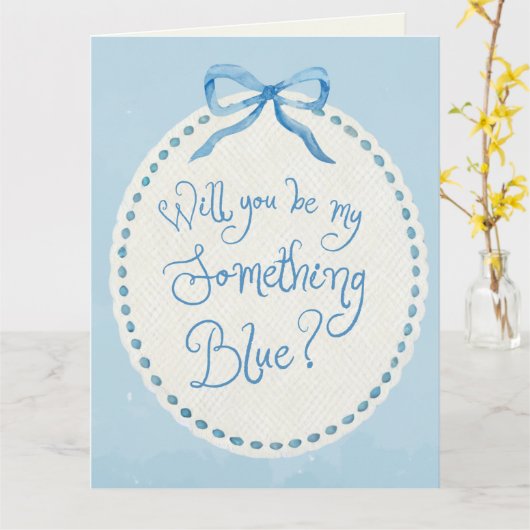 Waterverf "Something Blue Crew" Coquette Voorstel Kaart (Gele Bloem)