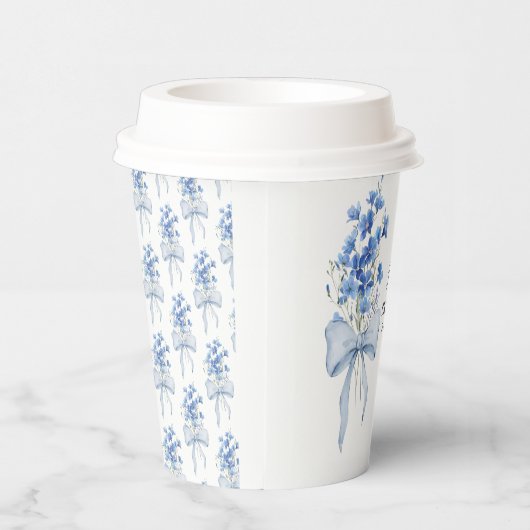 Waterverf Something Blue Delphinium Party Papieren Bekers (Rechts)