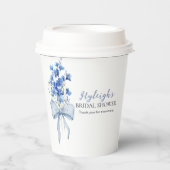 Waterverf Something Blue Delphinium Party Papieren Bekers (Voorkant)