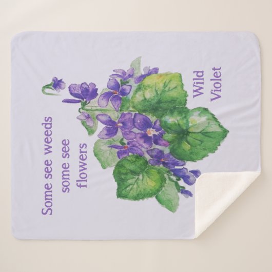 Waterverf Sommige zien bloemen Sommige zien Geweed Sherpa Deken (Voorkant (horizontaal))