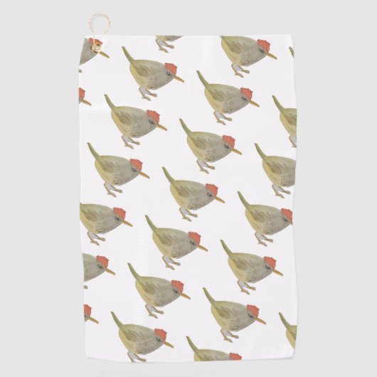 Waterverf Songbird Mountain Tailorbird Golfhanddoek (Voorkant)