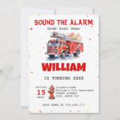 Waterverf Sound the Alarm Fireman Verjaardag Kaart (Voorkant)