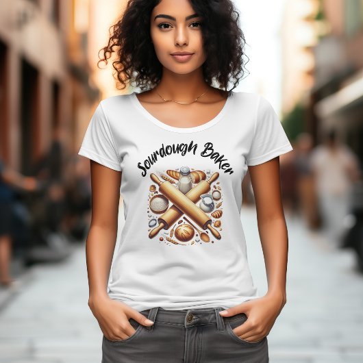 Waterverf Sourdough Baker voor vrouw bakker Bakker T-shirt