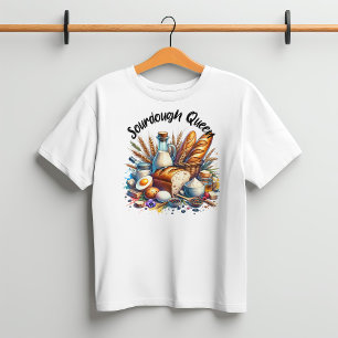 Waterverf Sourdough Queen voor Bakkerij vrouw bakk T-shirt