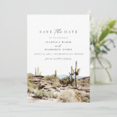 Waterverf South Mountain Phoenix Save the Date Kaart (Staand voorkant)