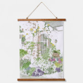 Waterverf Southern Country Garden Scene Hangend Wandkleed (Voorkant)