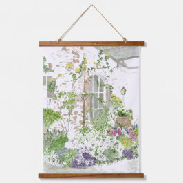Waterverf Southern Country Garden Scene Hangend Wandkleed