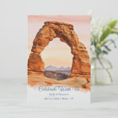 Waterverf Southwest Arches National Park bruiloft Kaart (Staand voorkant)