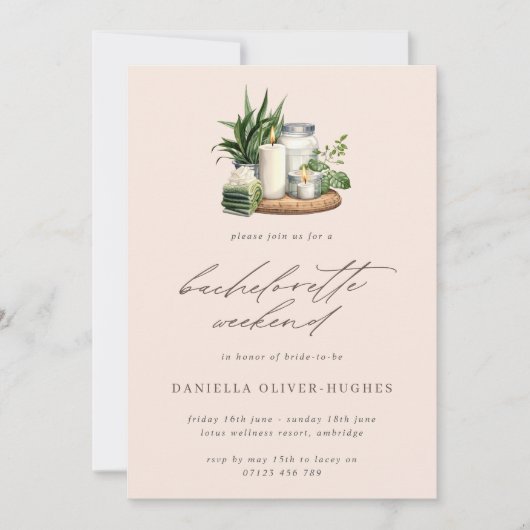 Waterverf Spa Bachelorette Weekend QR Code Kaart (Voorkant)