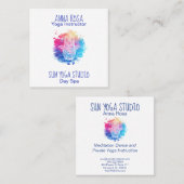 *~* Waterverf Spa Hamsa Hand Yoga Vierkante Visitekaartje (Voorkant / Achterkant)