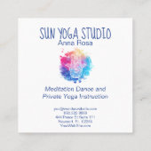 *~* Waterverf Spa Hamsa Hand Yoga Vierkante Visitekaartje (Achterkant)