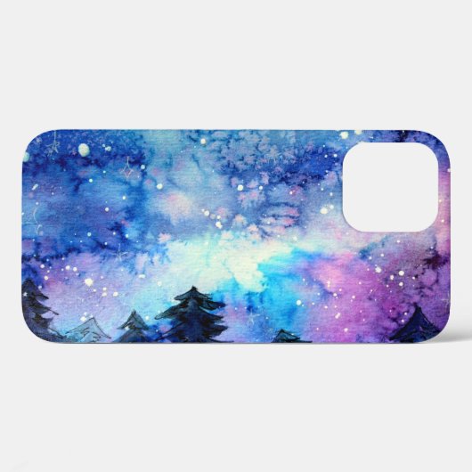 Waterverf Space Art: Nachtelijke hemelbomen Case-Mate iPhone Case (Achterkant (horizontaal))