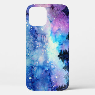Waterverf Space Art: Nachtelijke hemelbomen Case-Mate iPhone Case