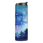 Waterverf Space Art: Nachtelijke hemelbomen Thermosbeker (Gedraaid links)