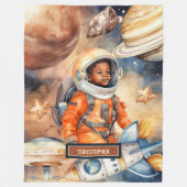 Waterverf Space Blanket Boys 'Cozy verjaardagscade Fleece Deken (Voorkant)