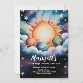 Waterverf Space eerste reis rond de zon Kaart (Voorkant)