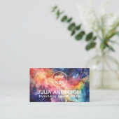 Waterverf Space Galaxy Abstract Modern Visitekaartje (Staand voorkant)