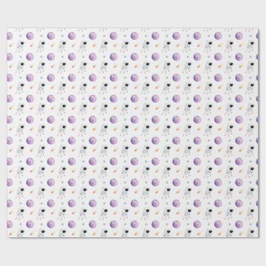 Waterverf Space Galaxy Astronaut Cadeaupapier (Vlak)