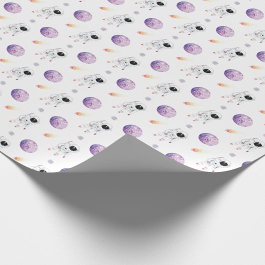 Waterverf Space Galaxy Astronaut Cadeaupapier (Hoek)