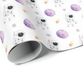 Waterverf Space Galaxy Astronaut Cadeaupapier (Rol Hoek)