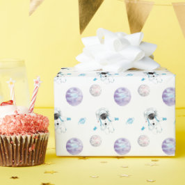 Waterverf Space Galaxy Astronaut Cadeaupapier