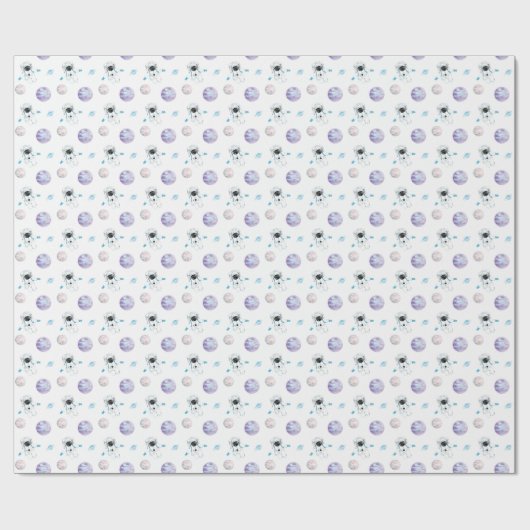 Waterverf Space Galaxy Astronaut Cadeaupapier (Vlak)