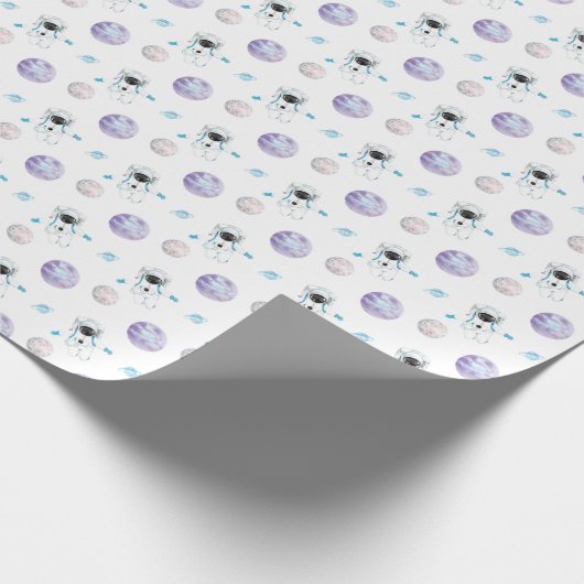 Waterverf Space Galaxy Astronaut Cadeaupapier (Hoek)