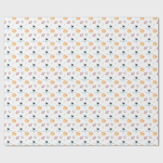 Waterverf Space Galaxy Astronaut Cadeaupapier (Vlak)