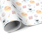 Waterverf Space Galaxy Astronaut Cadeaupapier (Rol Hoek)