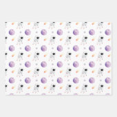 Waterverf Space Galaxy Astronaut Inpakpapier Vel (Voorkant)