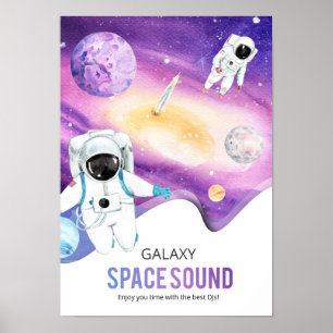 Waterverf Space Galaxy Astronaut Poster