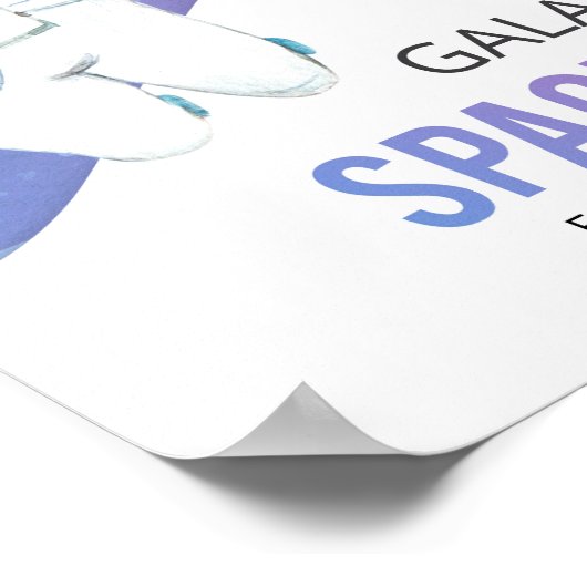 Waterverf Space Galaxy Astronaut Poster (Hoek)