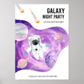 Waterverf Space Galaxy Astronaut Poster (Voorkant)
