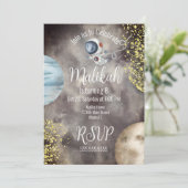 Waterverf Space Galaxy Planet Sky verjaardagsfeest Kaart (Staand voorkant)