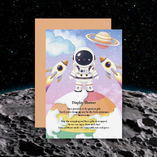Waterverf Space Little Explorer Baby shower Bedankkaart