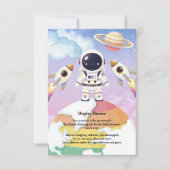 Waterverf Space Little Explorer Baby shower Bedankkaart (Voorkant)