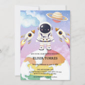 Waterverf Space Little Explorer Baby shower Kaart (Voorkant)