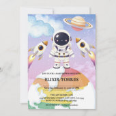 Waterverf Space Little Explorer Baby shower Kaart (Voorkant)