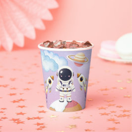 Waterverf Space Little Explorer Baby shower Papieren Bekers