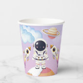 Waterverf Space Little Explorer Baby shower Papieren Bekers (Voorkant)