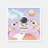 Waterverf Space Little Explorer Baby shower Servet (Voorkant)